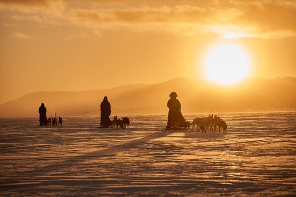 Abendstimmung bei der Husky Tour